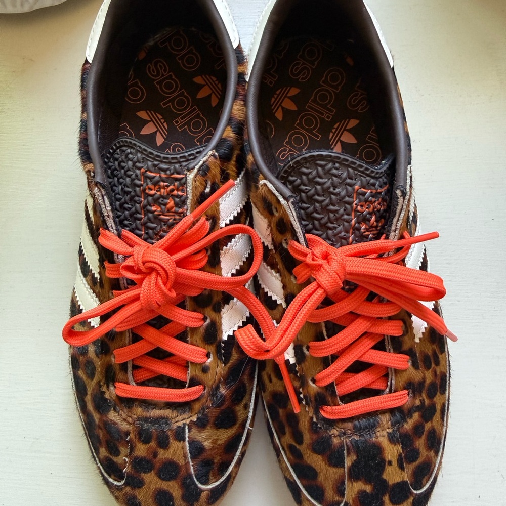 Adidas Animal Print Sneakers with Red Accents